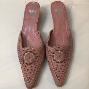 Yellow Box mules shoes pink sz 6.5 kitten heel